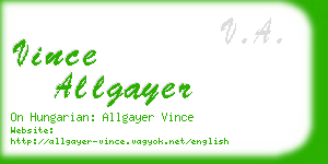 vince allgayer business card